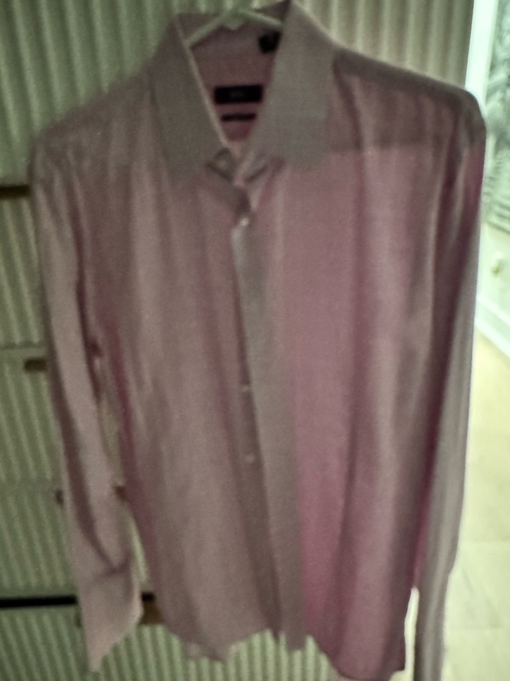 Boss Men's Light Pink Long-Sleeve Dress Shirt